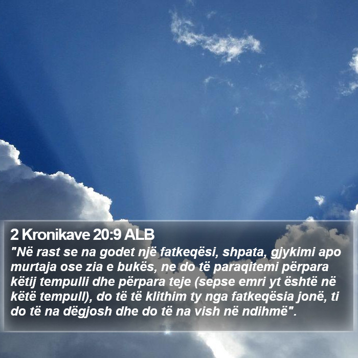 2 Kronikave 20:9 ALB Bible Study