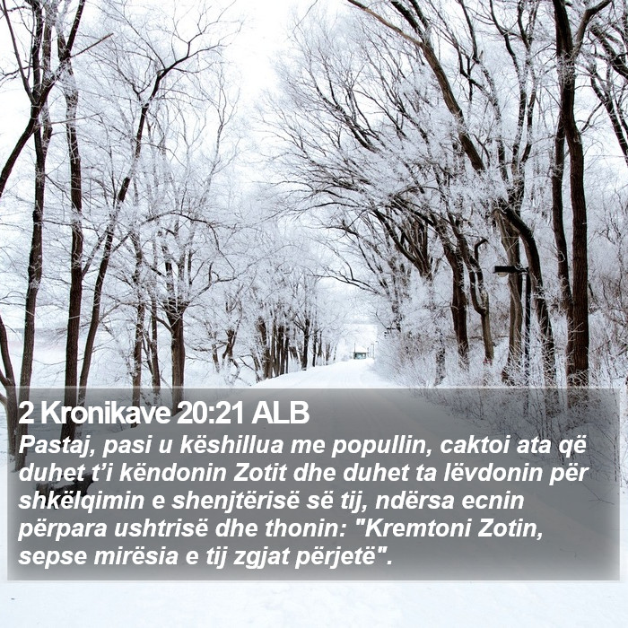 2 Kronikave 20:21 ALB Bible Study