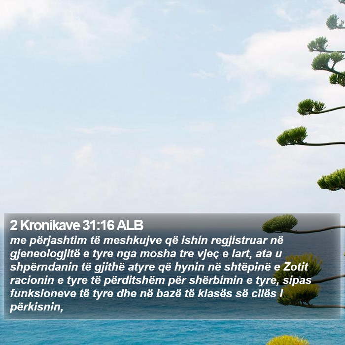 2 Kronikave 31:16 ALB Bible Study