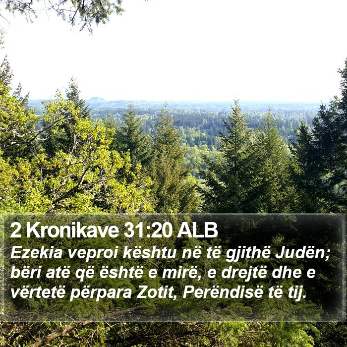 2 Kronikave 31:20 ALB Bible Study