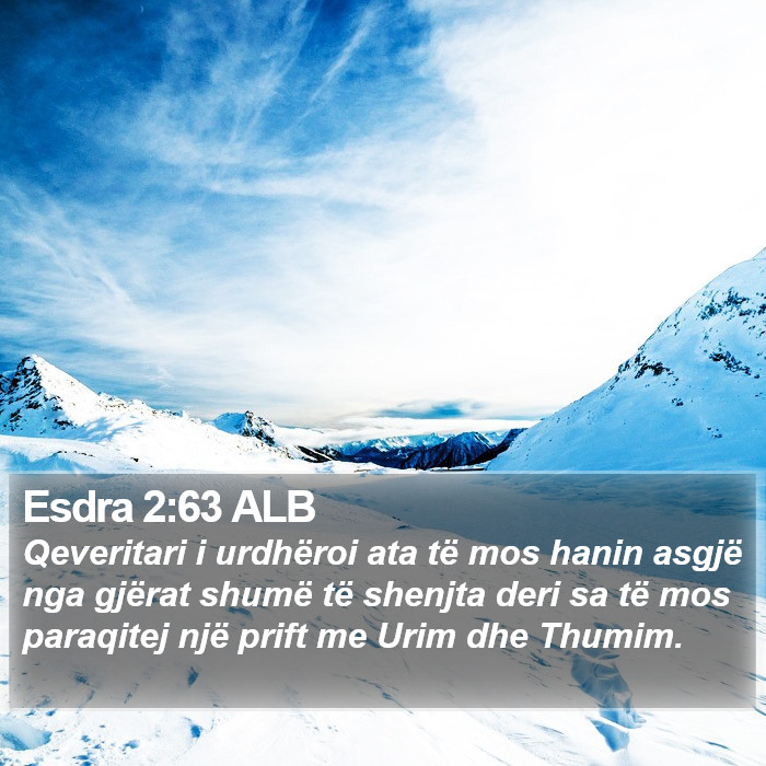 Esdra 2:63 ALB Bible Study