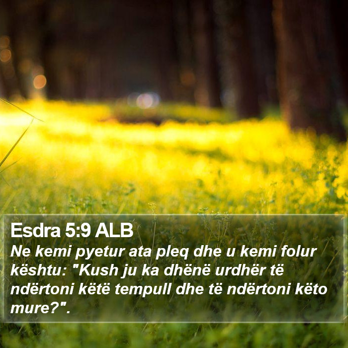 Esdra 5:9 ALB Bible Study