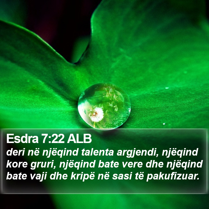 Esdra 7:22 ALB Bible Study