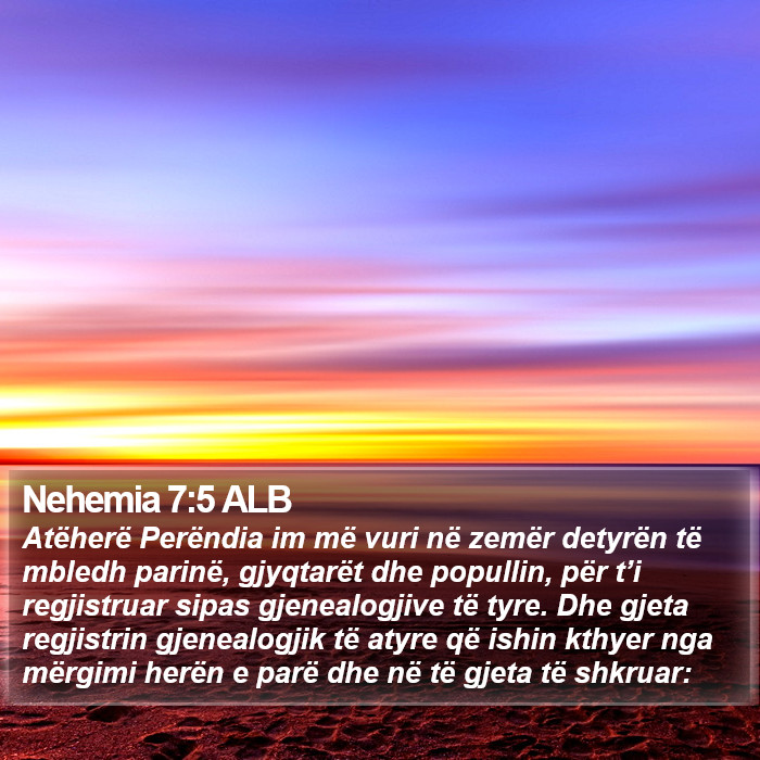Nehemia 7:5 ALB Bible Study