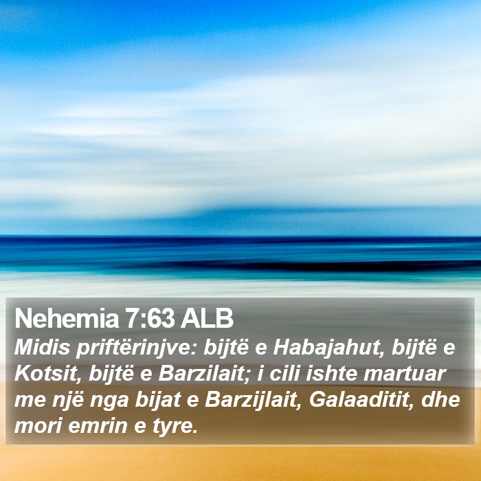 Nehemia 7:63 ALB Bible Study