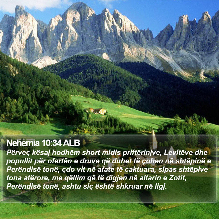 Nehemia 10:34 ALB Bible Study