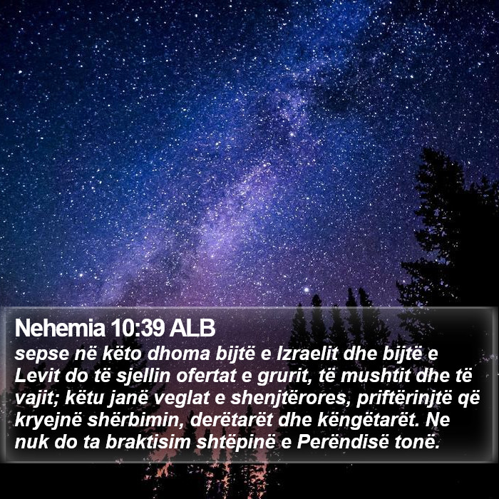 Nehemia 10:39 ALB Bible Study