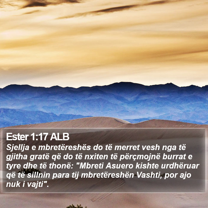 Ester 1:17 ALB Bible Study