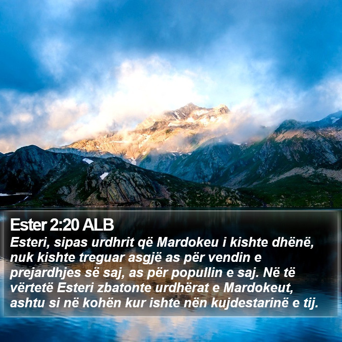 Ester 2:20 ALB Bible Study