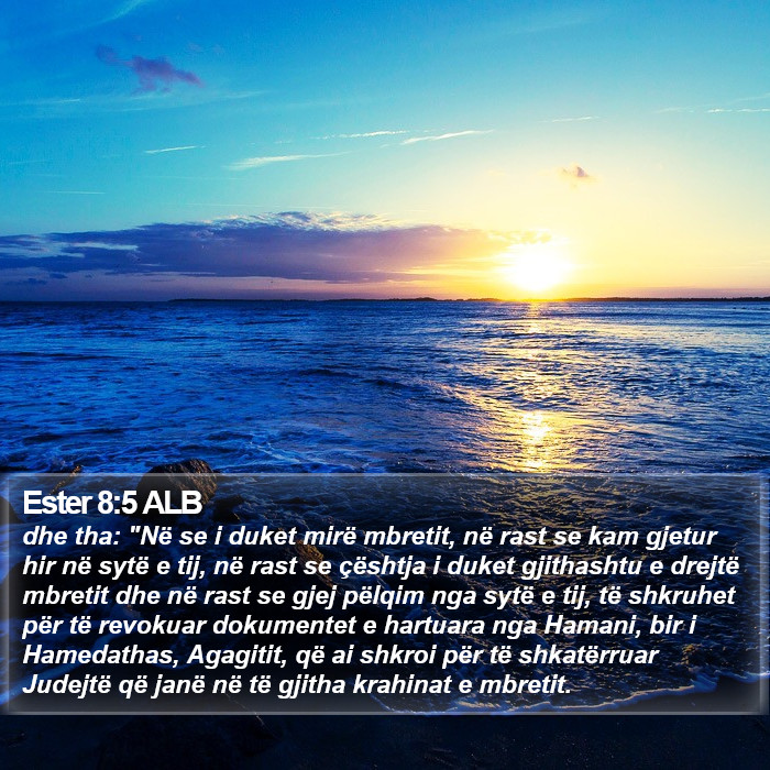 Ester 8:5 ALB Bible Study