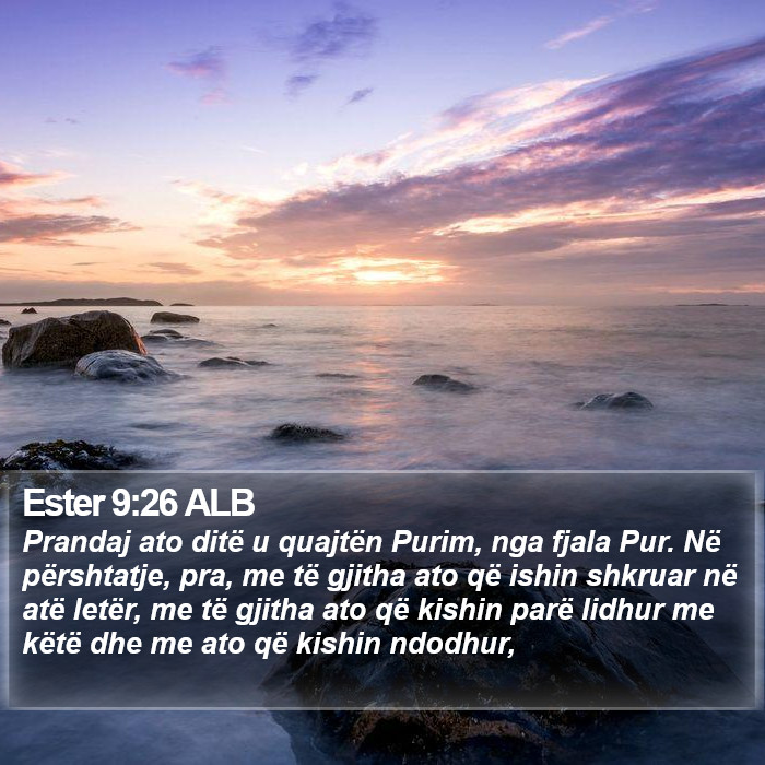 Ester 9:26 ALB Bible Study