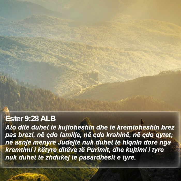 Ester 9:28 ALB Bible Study