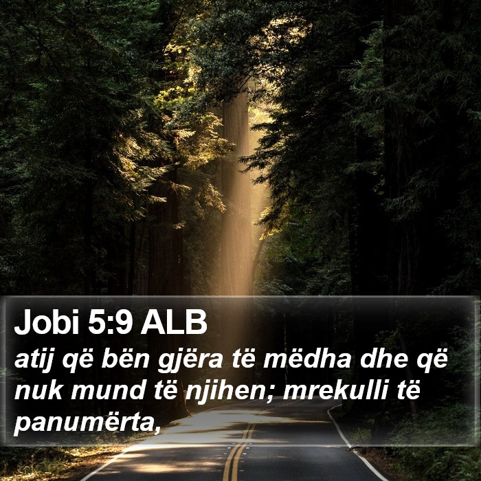 Jobi 5:9 ALB Bible Study