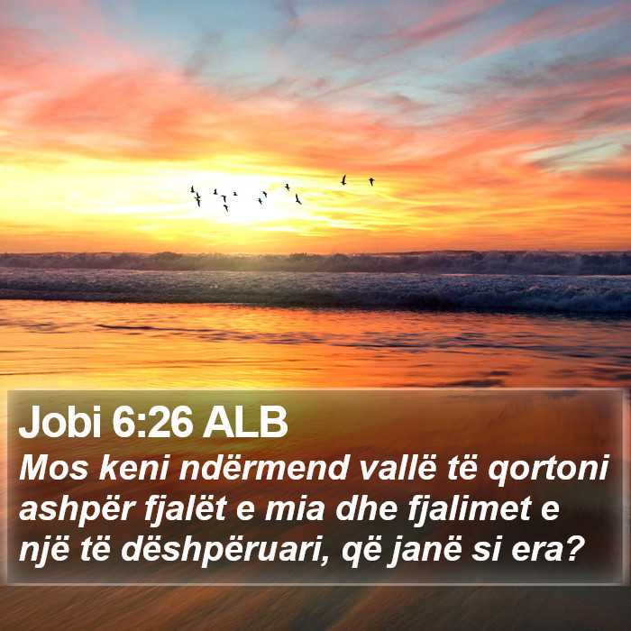 Jobi 6:26 ALB Bible Study