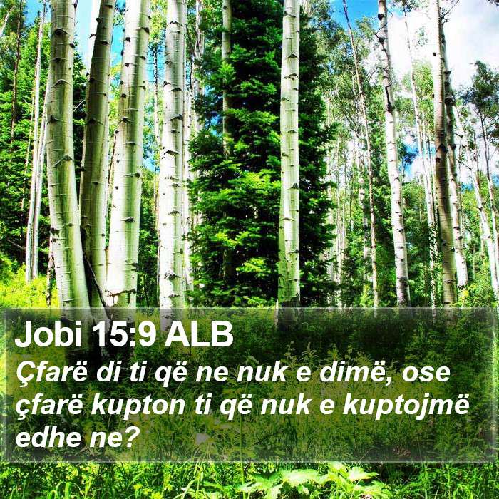 Jobi 15:9 ALB Bible Study