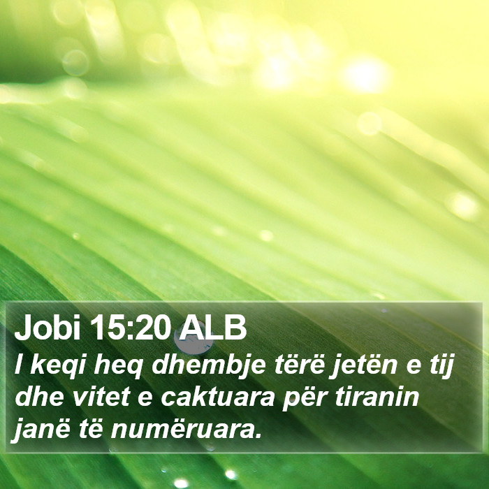 Jobi 15:20 ALB Bible Study
