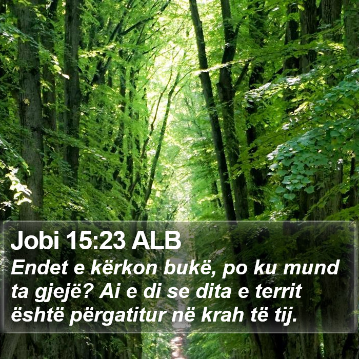 Jobi 15:23 ALB Bible Study