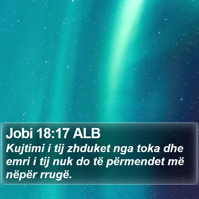 Jobi 18:17 ALB Bible Study