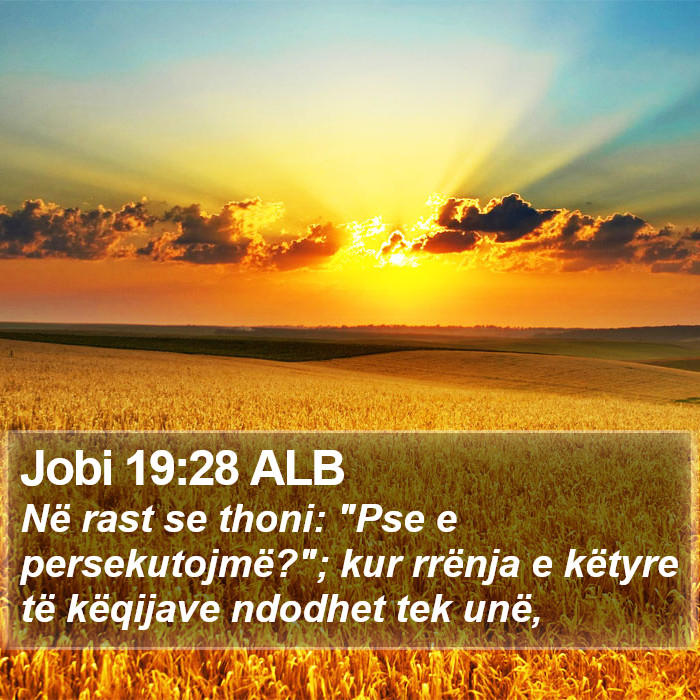 Jobi 19:28 ALB Bible Study