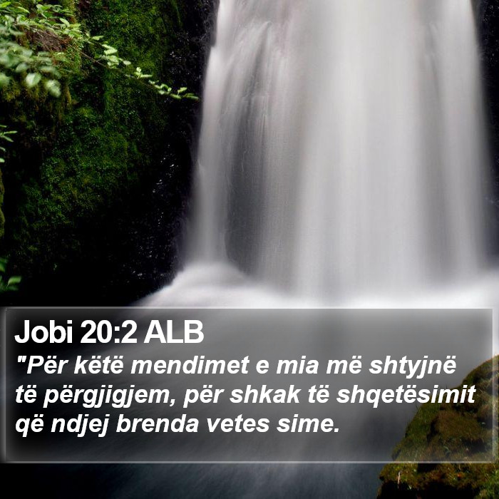 Jobi 20:2 ALB Bible Study