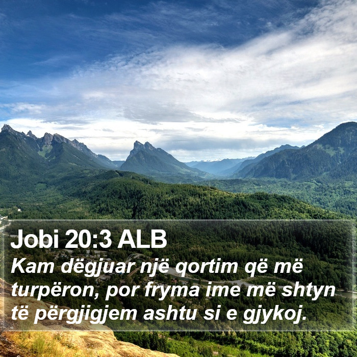 Jobi 20:3 ALB Bible Study