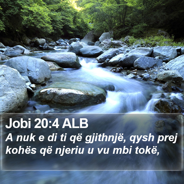 Jobi 20:4 ALB Bible Study