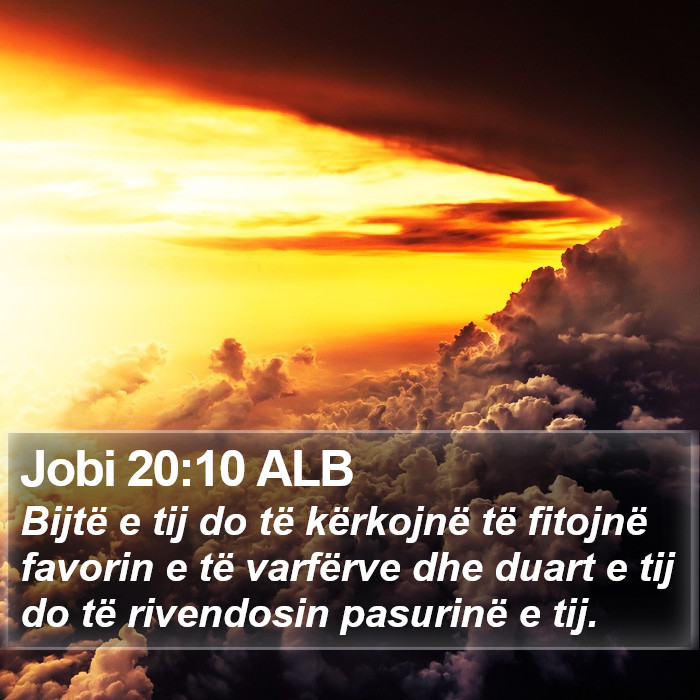 Jobi 20:10 ALB Bible Study