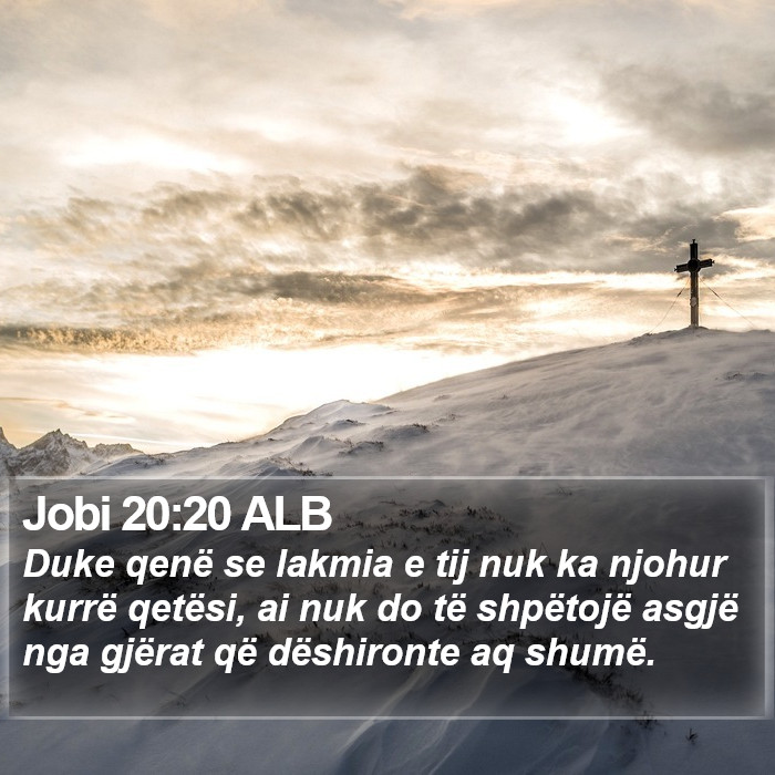 Jobi 20:20 ALB Bible Study