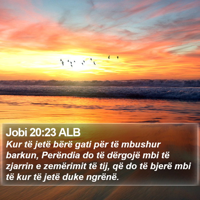 Jobi 20:23 ALB Bible Study