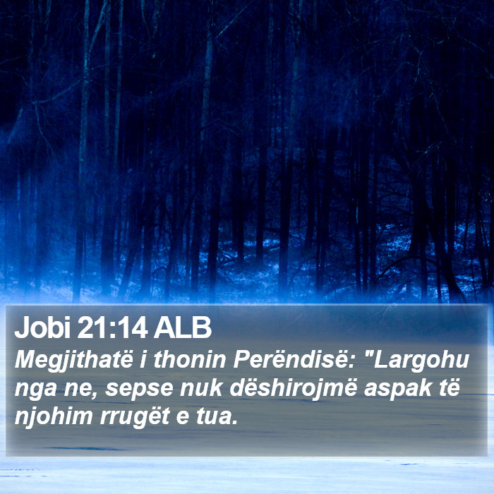 Jobi 21:14 ALB Bible Study