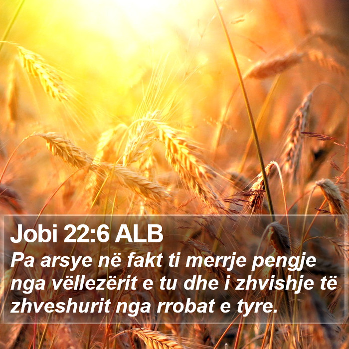 Jobi 22:6 ALB Bible Study