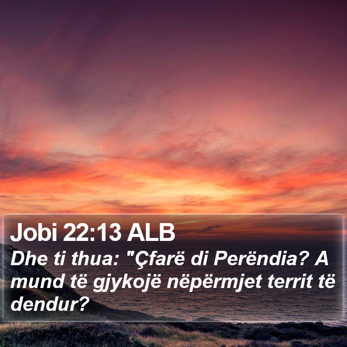 Jobi 22:13 ALB Bible Study