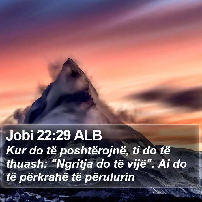Jobi 22:29 ALB Bible Study