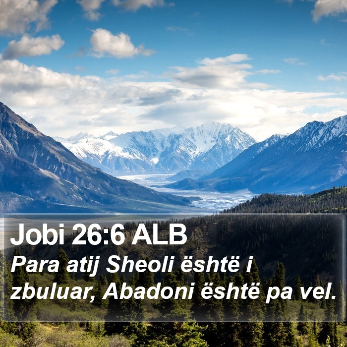 Jobi 26:6 ALB Bible Study