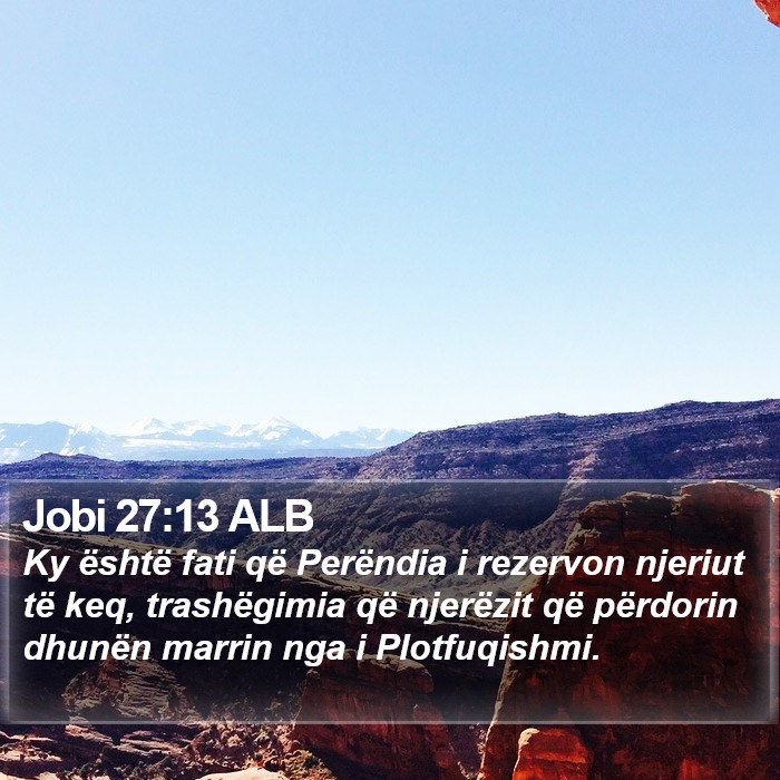 Jobi 27:13 ALB Bible Study