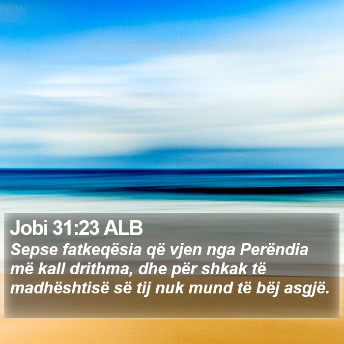 Jobi 31:23 ALB Bible Study