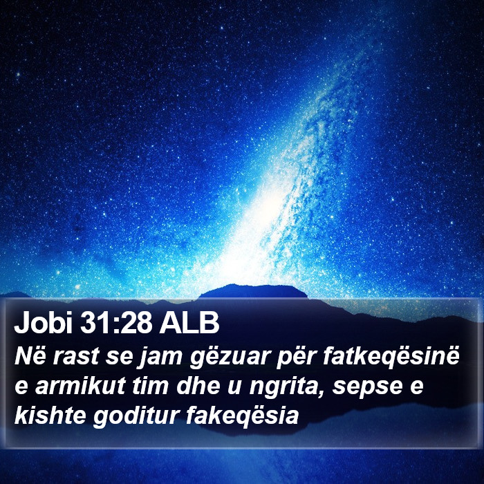 Jobi 31:28 ALB Bible Study