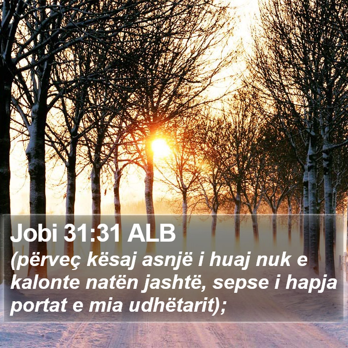 Jobi 31:31 ALB Bible Study