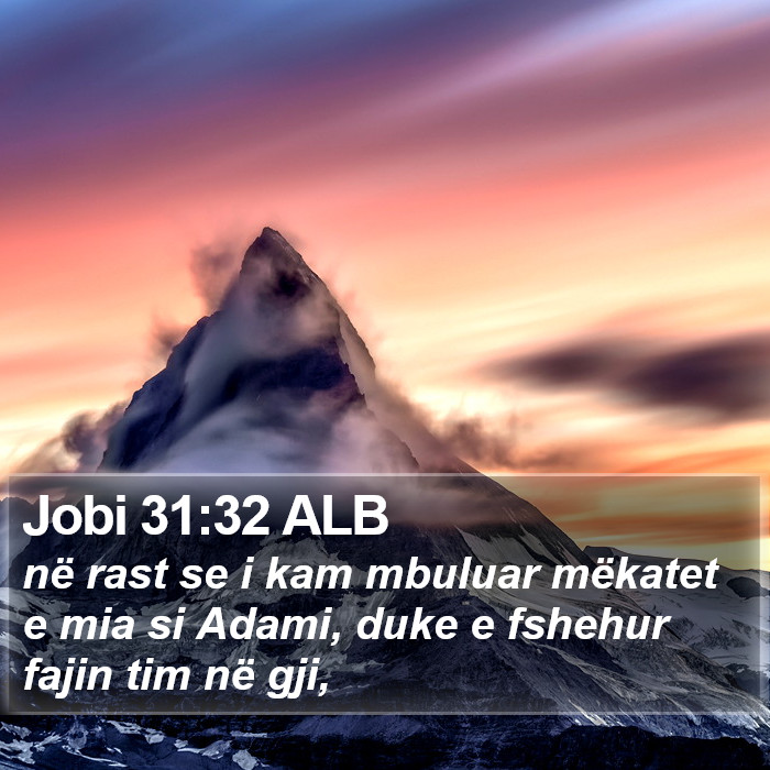Jobi 31:32 ALB Bible Study