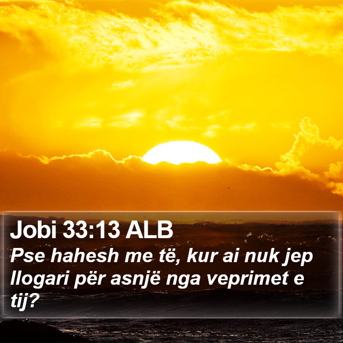 Jobi 33:13 ALB Bible Study