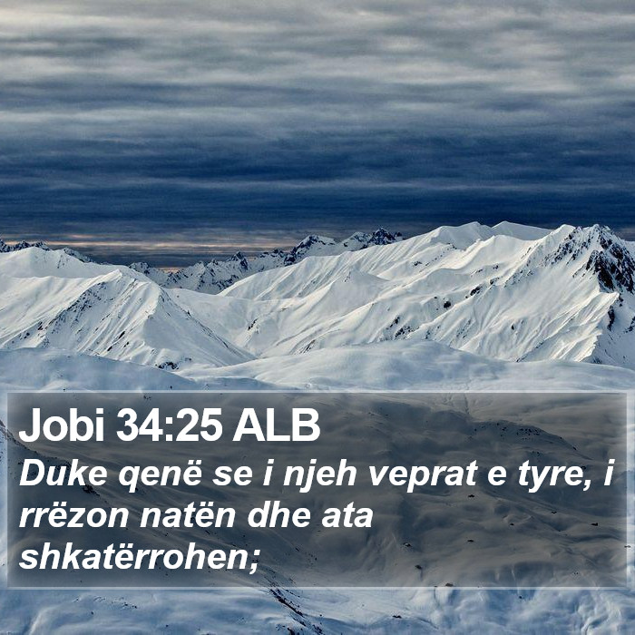 Jobi 34:25 ALB Bible Study