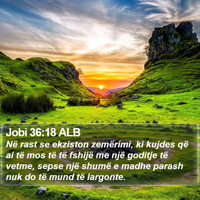 Jobi 36:18 ALB Bible Study