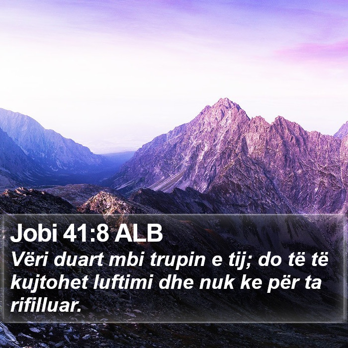 Jobi 41:8 ALB Bible Study