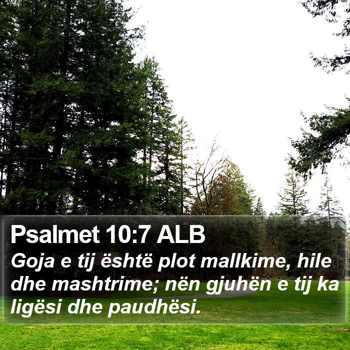 Psalmet 10:7 ALB Bible Study