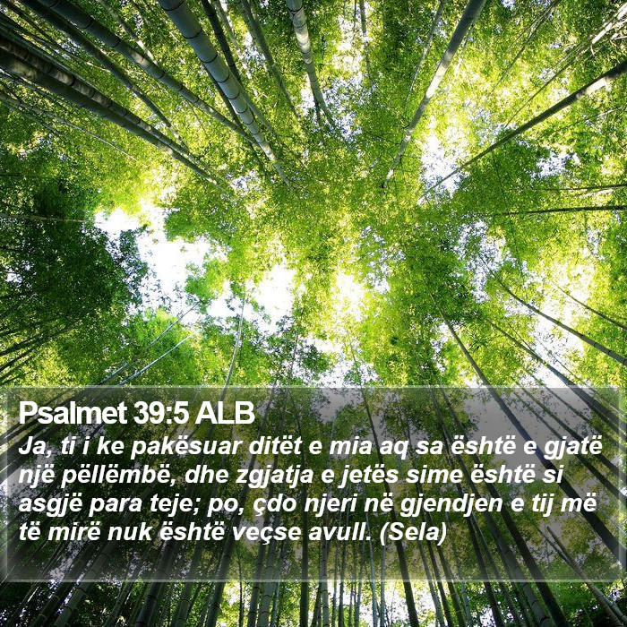 Psalmet 39:5 ALB Bible Study