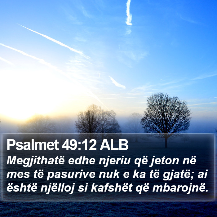 Psalmet 49:12 ALB Bible Study