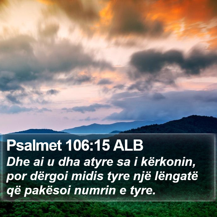 Psalmet 106:15 ALB Bible Study
