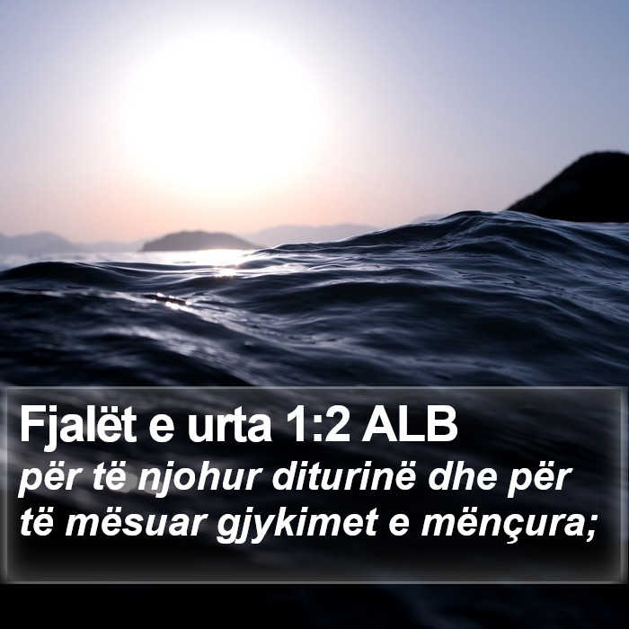 Fjalët e urta 1:2 ALB Bible Study