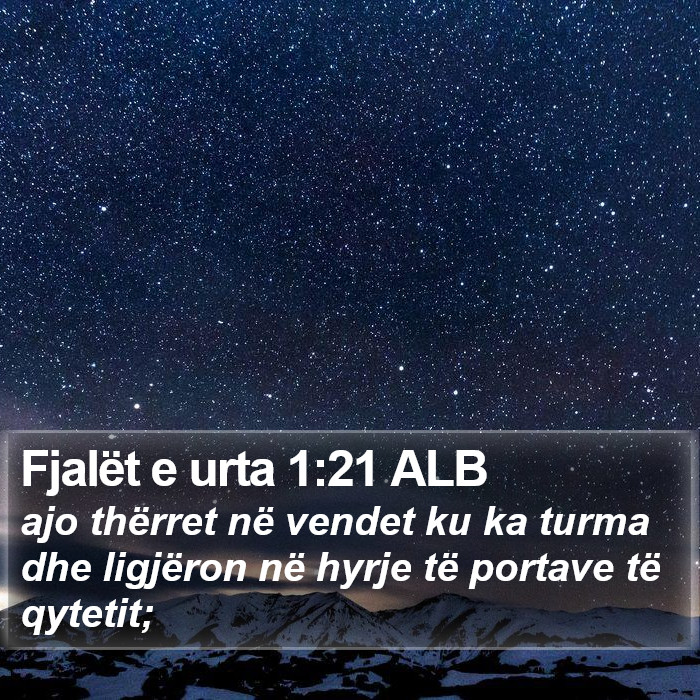 Fjalët e urta 1:21 ALB Bible Study