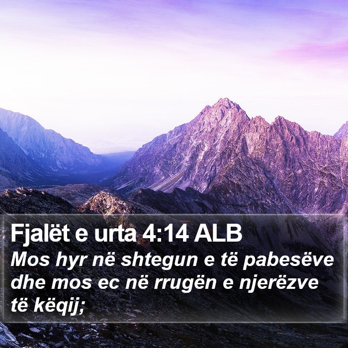 Fjalët e urta 4:14 ALB Bible Study